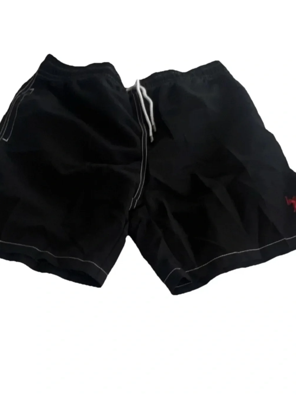 US Polo Assn. Men's Black Solid Swim Shorts Drawstring Elastic Waist XL